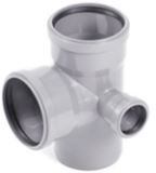 Крестовина канализационная серая внутренняя двухплоскостная  110*110*50*87 правая