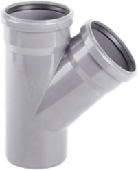 Тройник канализационный серый внутренний  50*50*45