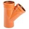 Тройник канализационный оранжевый 110*110*45
